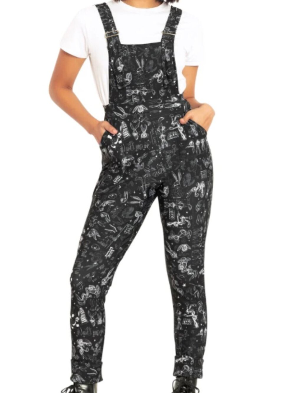 BlackMilk RARE The Makings of Bugs Bunny Black Toastie Full Length Overalls - Picture 2 of 11